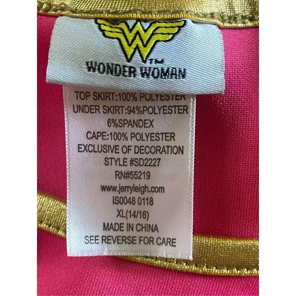 Wonder Woman Dress Cosplay Costume Halloween Size 14-16 Girl’s